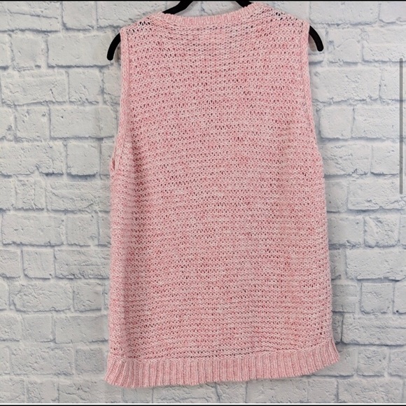 SOLD!  LOU & GREY Sleeveless Crochet Top Pink - Picture 3 of 3